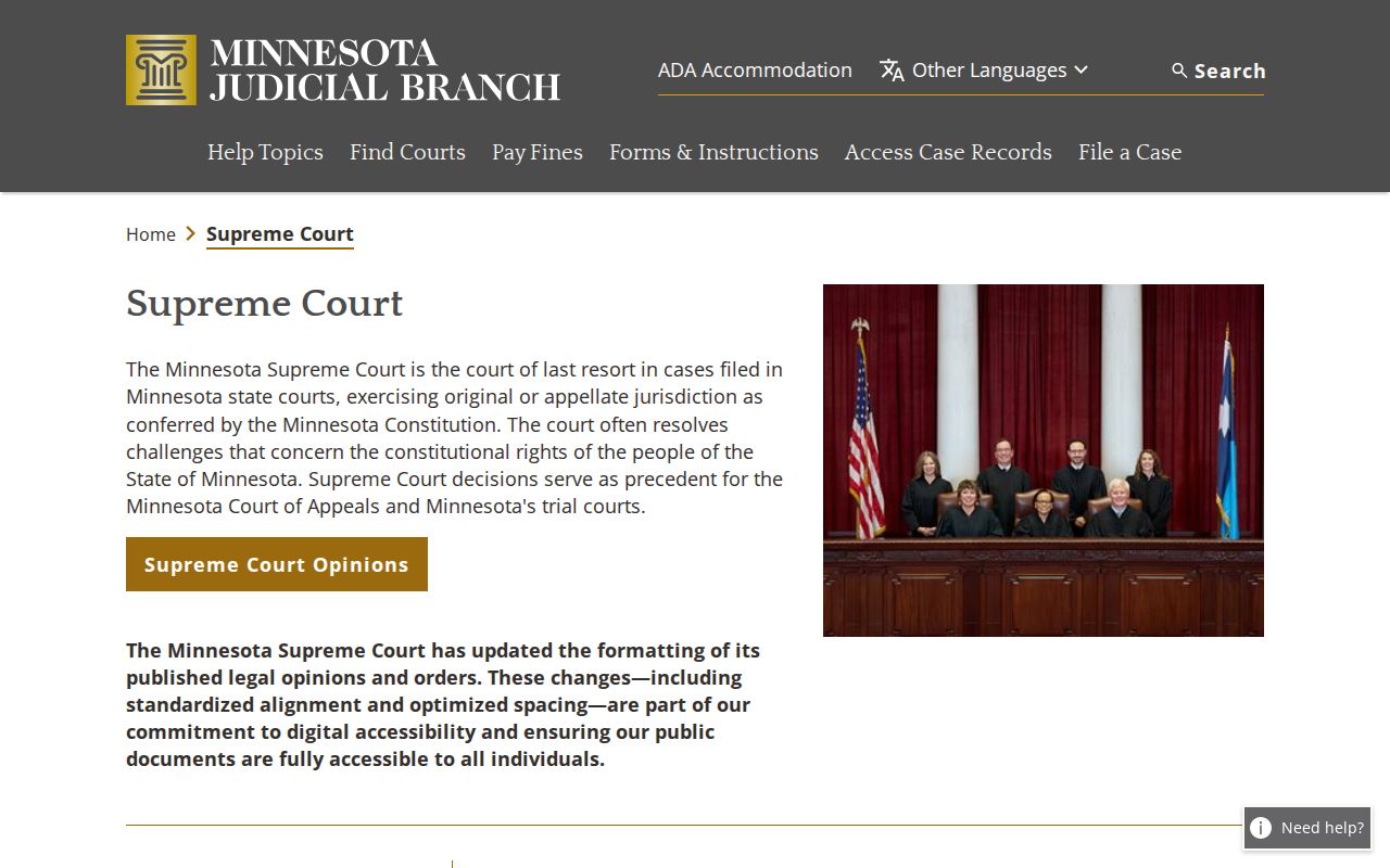 Traverse County court docket Minnesota appellate court access