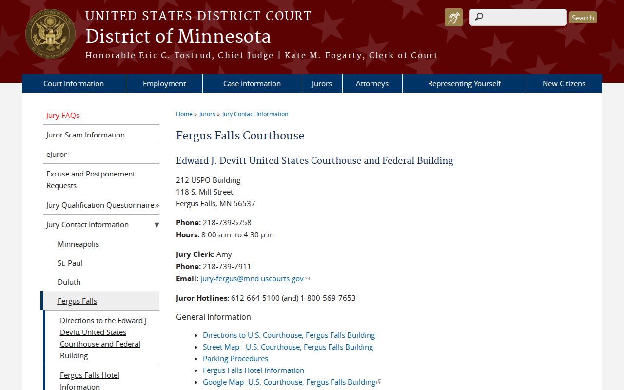 Tintah Traverse County court records Fergus Falls federal court source