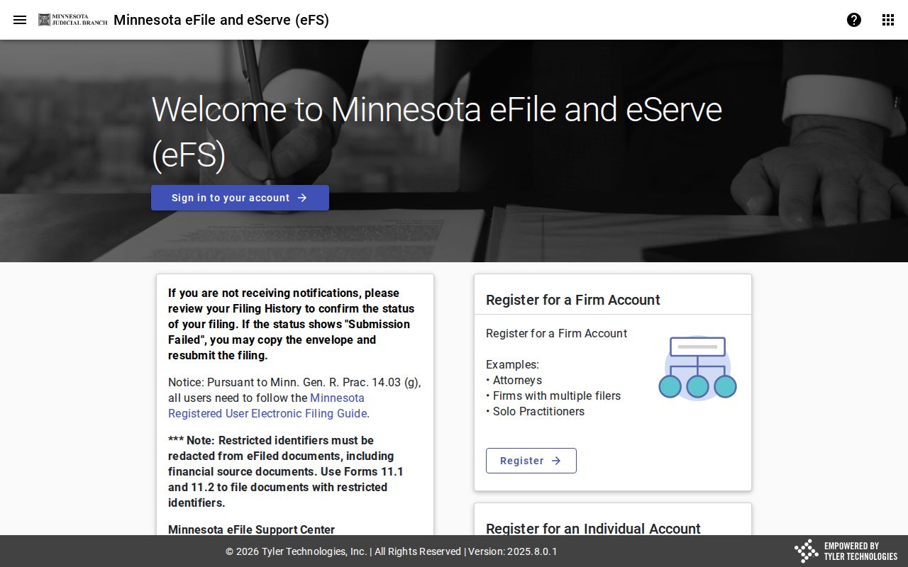 Traverse County civil court dockets and Minnesota eFS portal