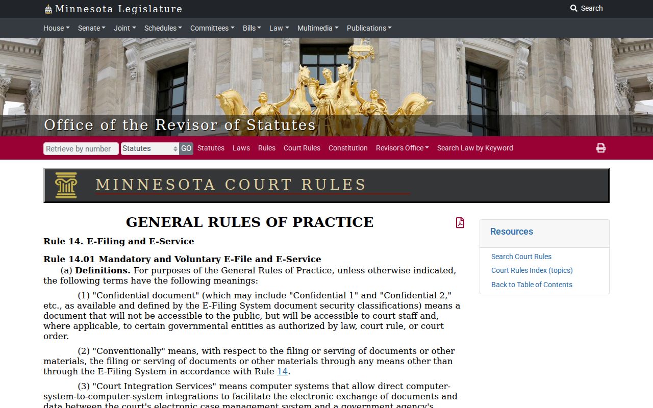 Traverse County civil court dockets and General Rule 14 electronic filing