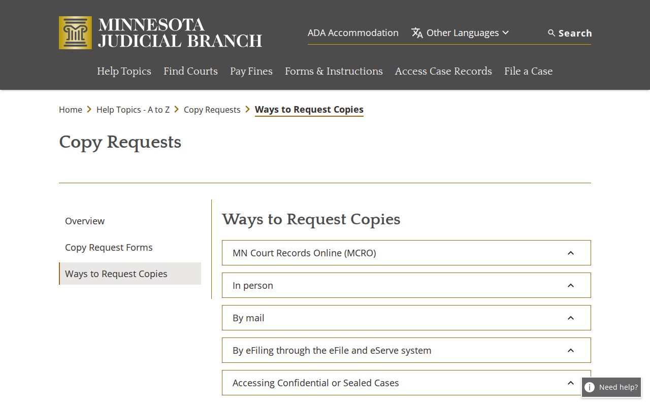 Traverse County court case records ways to request copies information