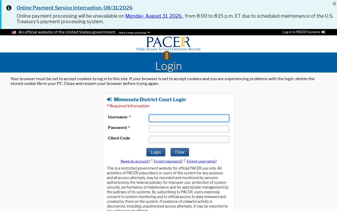 Wheaton Traverse County court records federal filing distinction source